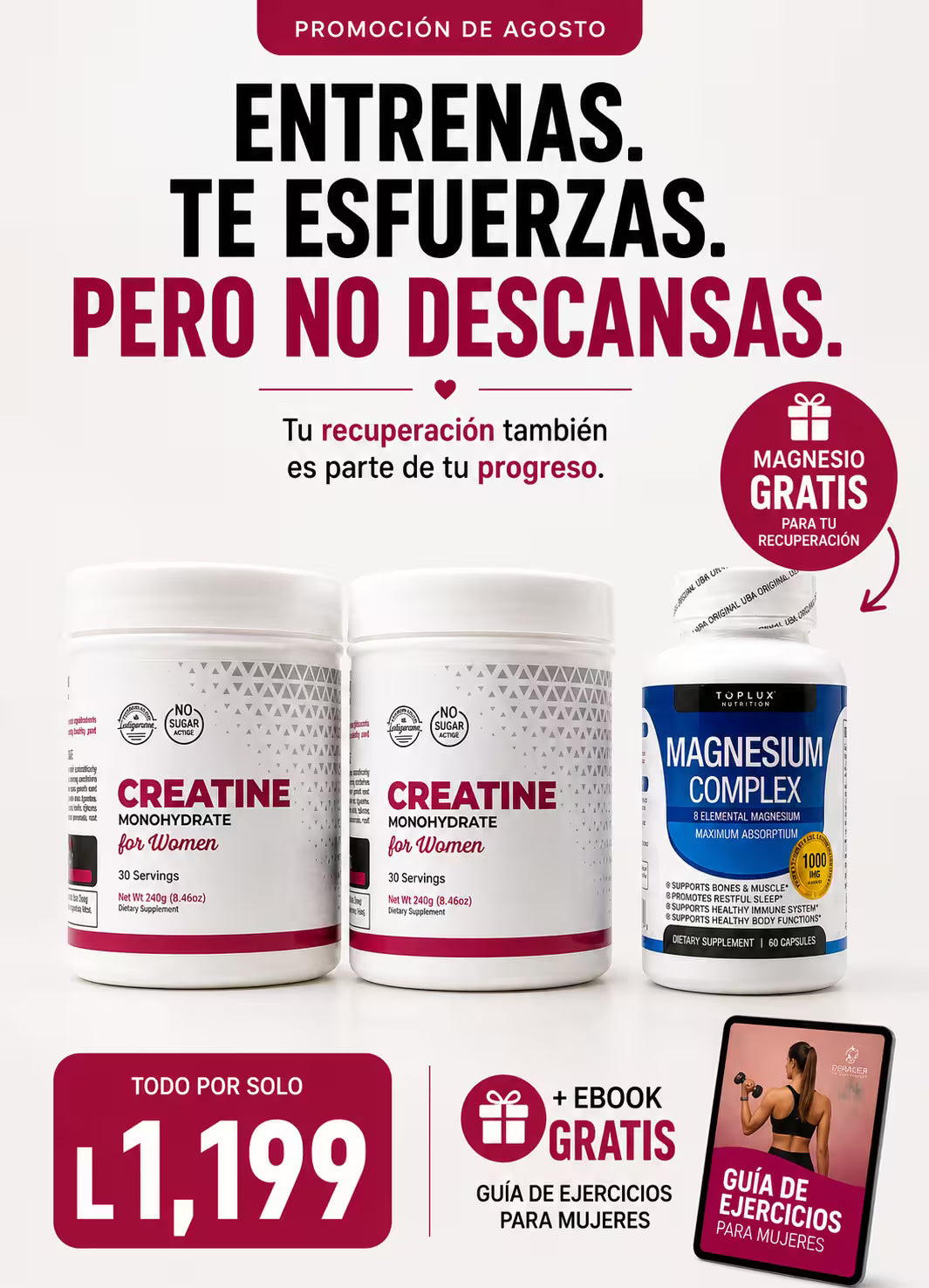 Creatina monohidratada. Pague 1 Lleve 2.